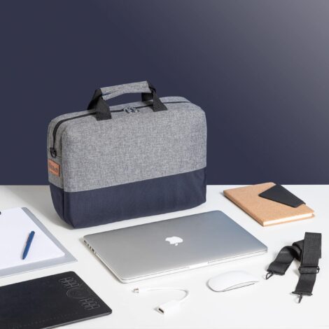 Laptop bag half and half color navy Blue
