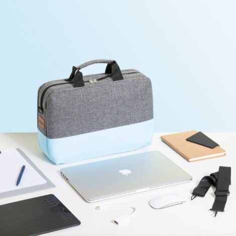 Laptop bag half and half color baby Blue