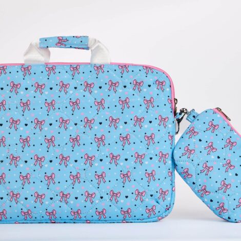 حافظة لابتوب بتصميم فيونكات البيبى بلو والبينك